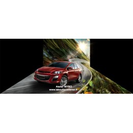 Décoration combinée mur sol trompe l'œil 3D, conception spéciale "voiture" - Courir sur la route montagneuse