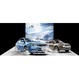 Décoration combinée mur sol trompe l'œil 3D, conception spéciale "voiture" - Sur la neige