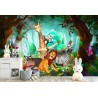 décoration murale panoramique chambre d'enfant - Les animaux dans le forêt