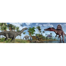 Décor grand panoramique spécial dinosaure - A l'époque de Jurassic et Crétacé