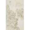 Papier peint asiatique format vertical effet bas relief, couleur unie - Paysage de la montagne