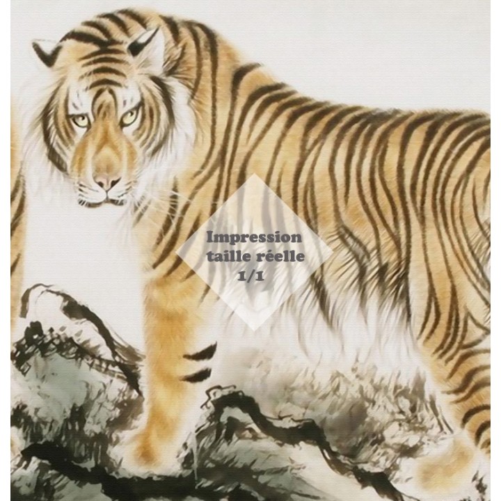 Peinture traditionnelle chinoise papier peint d'artiste thème "animaux" - Deux tiges dans la montagne