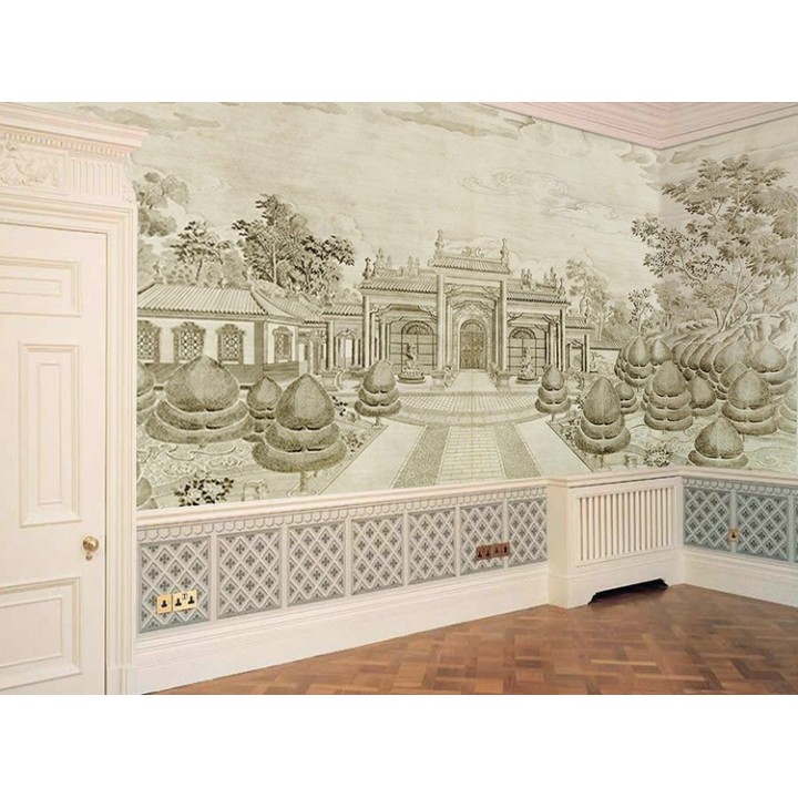 Tapisserie vintage papier peint d'artiste ancien niveau gris - Palais impérial