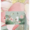 Tapisserie asiatique fleurs et oiseaux - Lotus roses et grue du Japon