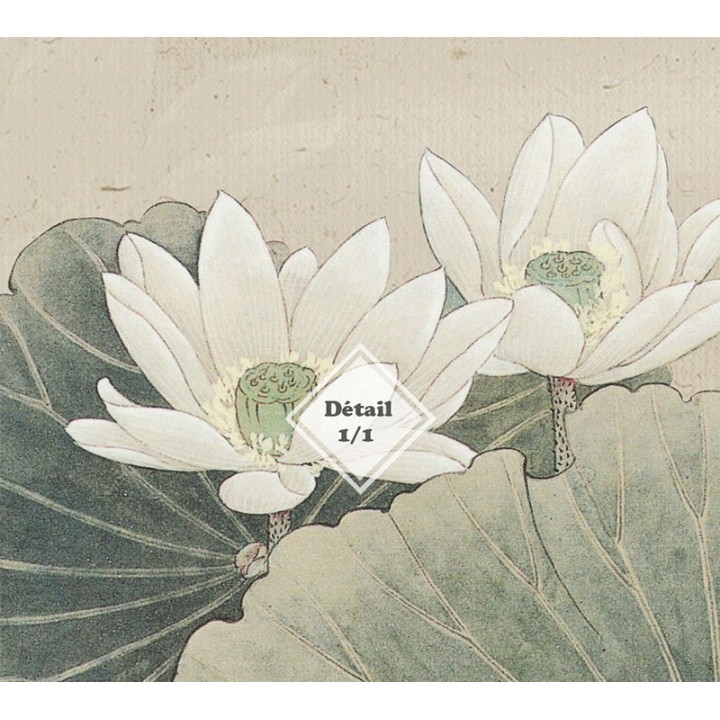 décoration murale zen papier peint design japonais lotus tapisserie oiseau