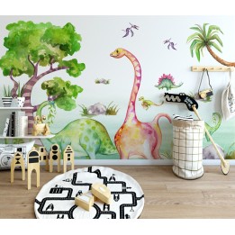 décoration chambre bébé enfant papier peint dinosaure poster géant xxl