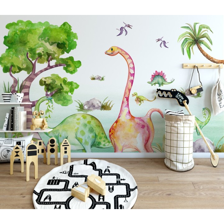 décoration chambre bébé enfant papier peint dinosaure poster géant xxl