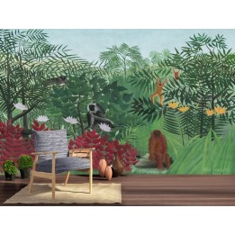 Tapisserie tropicale - Les singes dans la jungle