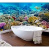 Panneau étanche décoratif cabine de douche mur baignoire - Paysage fond marin poissons tropicaux
