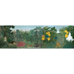 Panneau mural grand panoramique XXXL paysage de la jungle - Chasse dans la nuit et