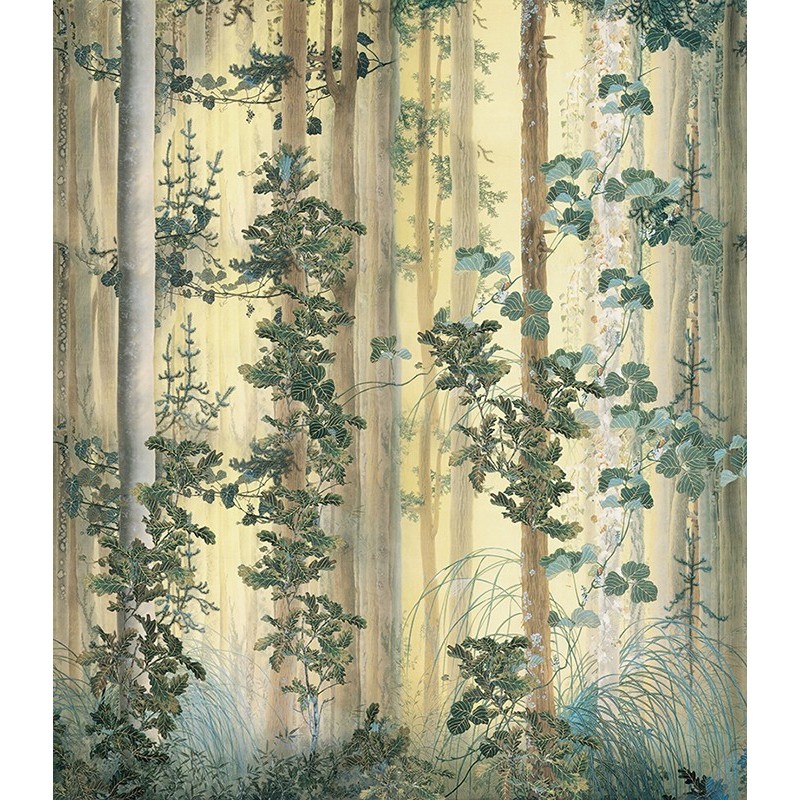 Stick mural vertical paysage forêt chêne plante envahissante
