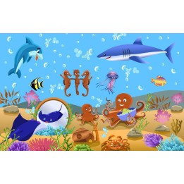 wallpaper ocean fishs papier peint fond marin personnalisable