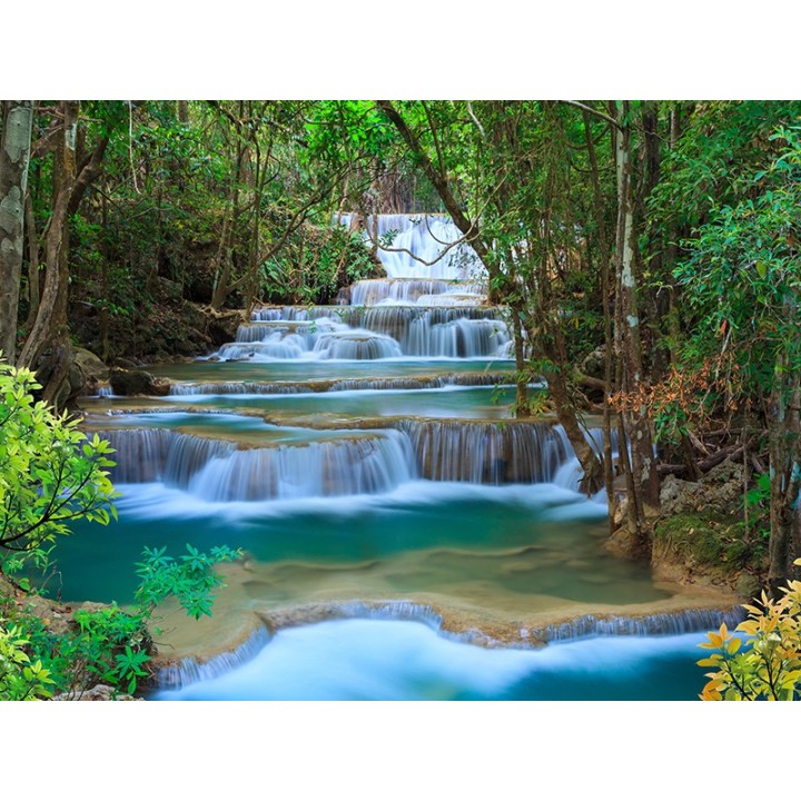 Décoration salle de bain murs de baignoire - Chue d'eau dans la forêt tropicale