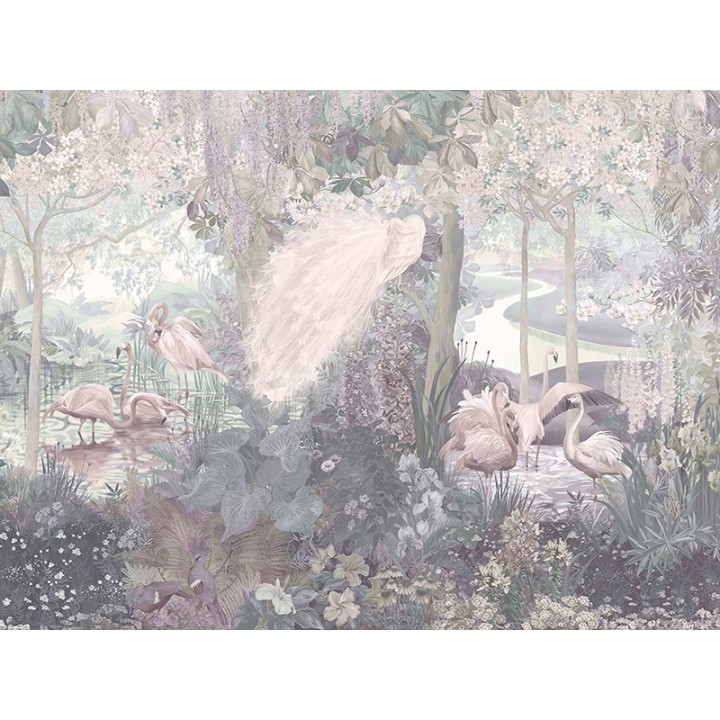 Jungle enchantée - Oiseaux exotiques et fleurs tropicales - Couleur froid