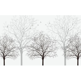 Panneau d'artiste étanche salle de bain - Arbres abstraits en noir et blanc