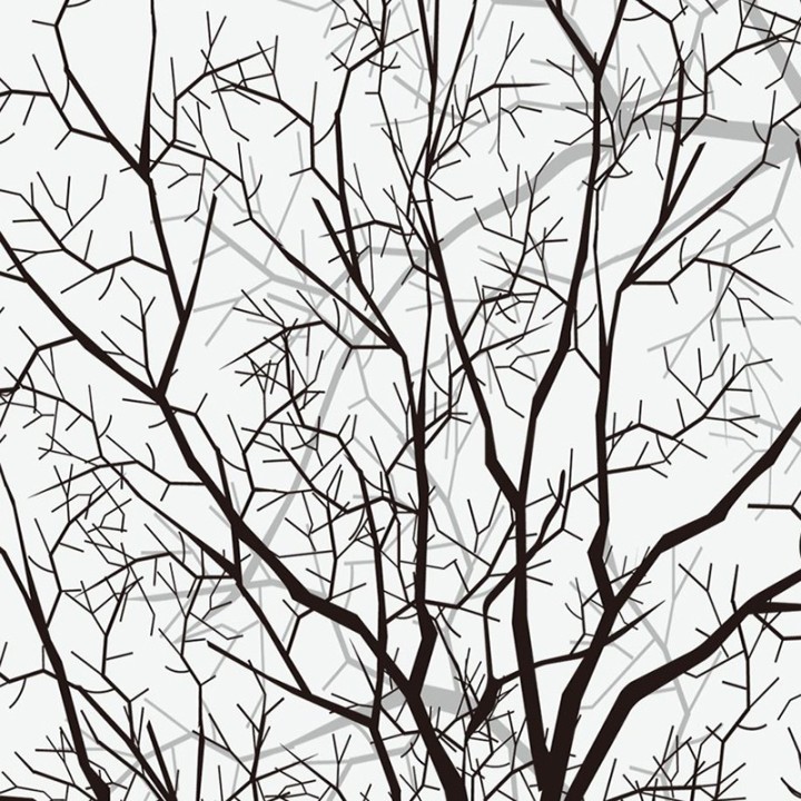 Panneau d'artiste étanche salle de bain - Arbres abstraits en noir et blanc