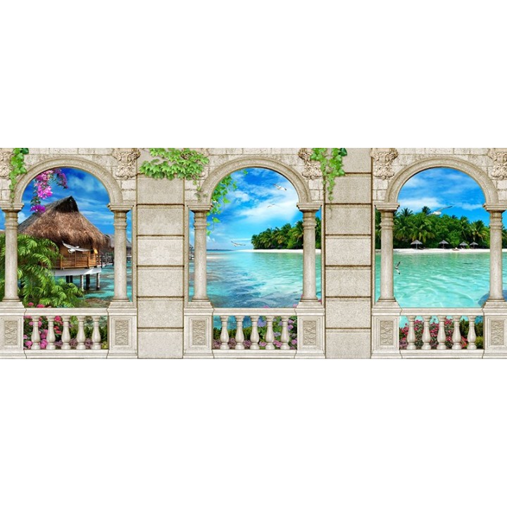 Panneau panorama paysage trompe l'œil 3D photoréaliste -