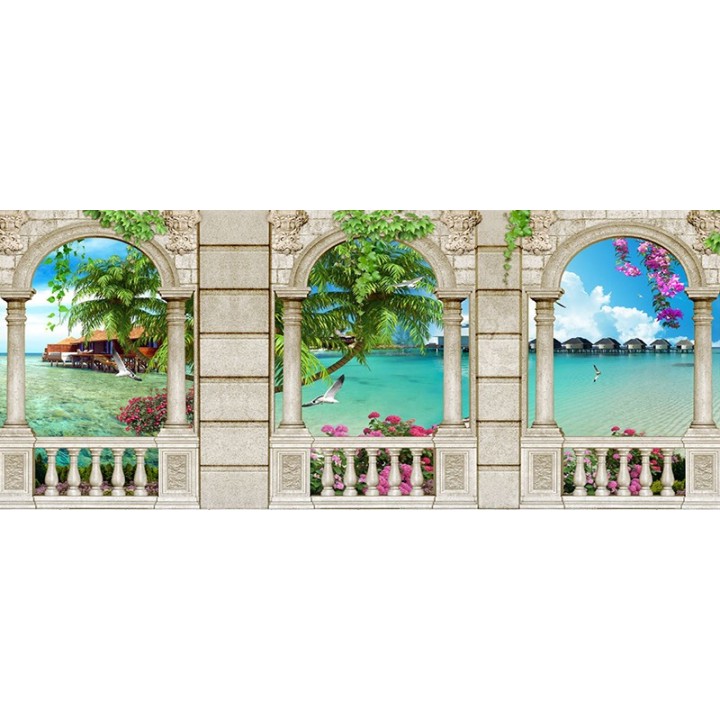 Panneau panorama paysage trompe l'œil 3D photoréaliste -