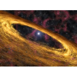 Plafond cosmos galaxie couleur chaude - Nuage doré dans l'espace