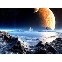 papier peint fantaisie personnalisé univers planète rocher extraterrestre