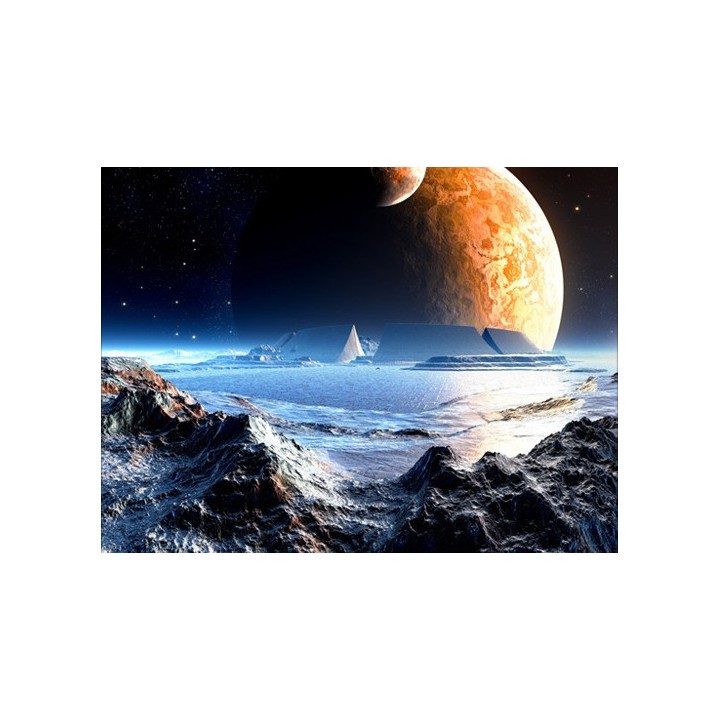 papier peint fantaisie personnalisé univers planète rocher extraterrestre