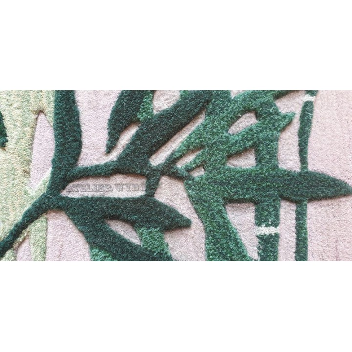 Tapis sol zen aspect ancien - Les bambous sur fond gris