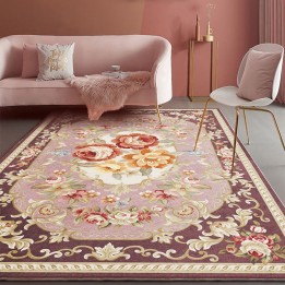 Tapis floral ton rose
