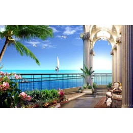 Papier Peint Photo Personnalisé Paysage Trompe l'œil 3D Mer 