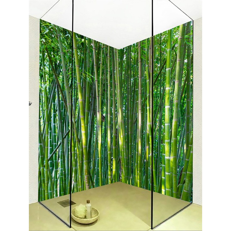 Revêtement mural étanche douche salle de bain - Forêt de bambou