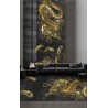 Tapis doré design asiatique traditionnel dragon pin fleur de cerisier.