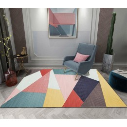 Tapis moderne blocs de couleur - Rose, jaune, rouge, vert, bleu, marron , blanc