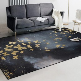 Tapis design romantique inspiration conte de fée - Papillons dorés s'envolent dans la nuit