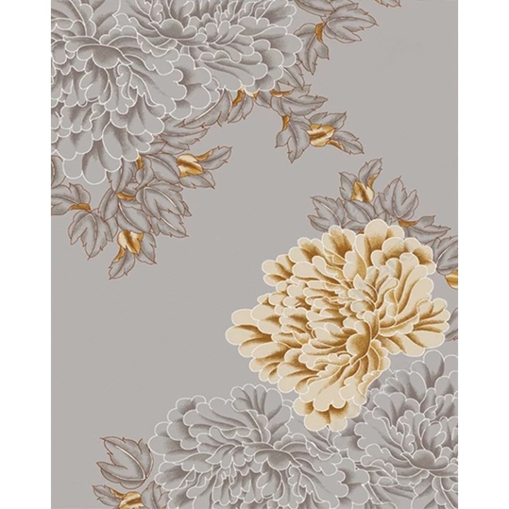 Tapis fleur chambre d'hôtel couelur gris et doré