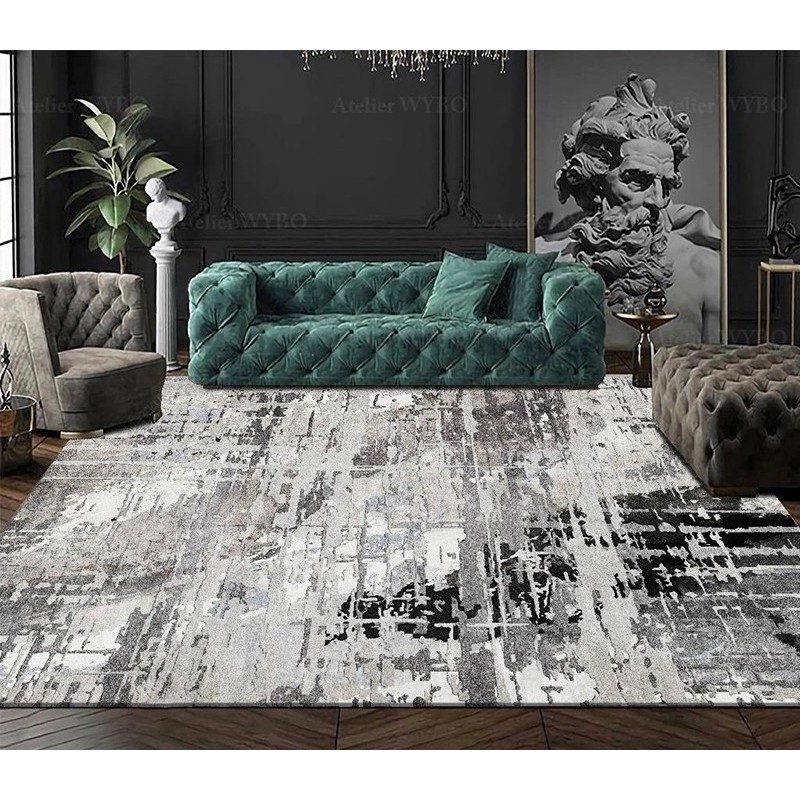 VENTE FLASH : Tapis de salon en laine gris foncé et noir par OSTA style  Scandinave - Inspiration Luxe