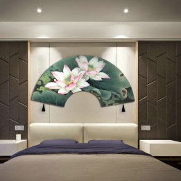Tapis mural en forme d'éventail - Les lotus