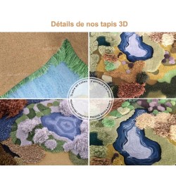 Tapis 3D paysage naturel - Colline, pelouse, buissons et bassin d'eau
