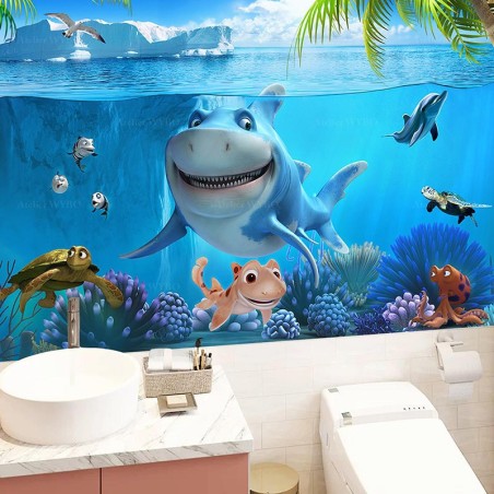 Salle de bains rigolo - Le gentil requin et ses copins