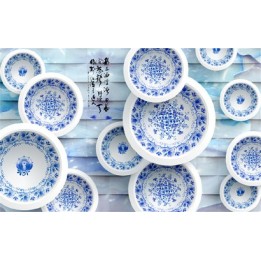 tapisserie numérique 3D asiatique sur mesure porcelaine sur jade