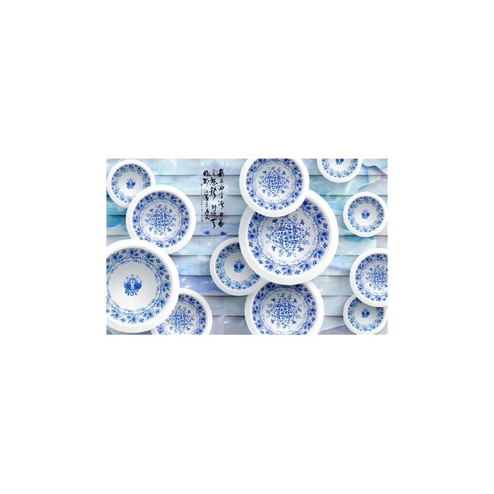 tapisserie numérique 3D asiatique sur mesure porcelaine sur jade