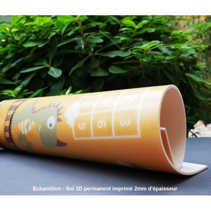 Revêtement sol PVC souple ignifugé, matière robuste et résistante. Imprimé sur mesure, qualité haute définition
