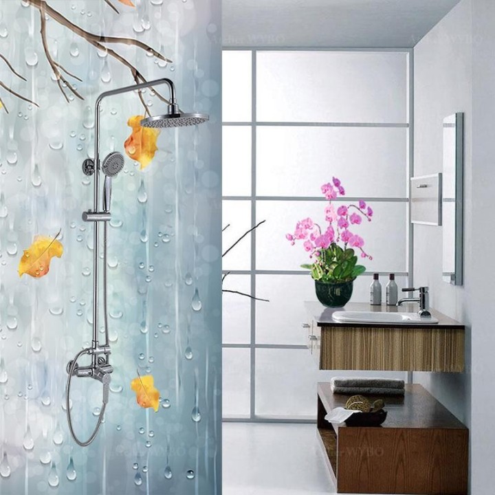 Panneau de douche abstrait - Gouttes d'eau et l'arbre d'automne