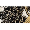 Papier peint traditionnel japonais aspect ancien - Eventail, ombrelle, lotus, pivoine et cerisier