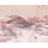 Rideau rose romantique cloison amovible décorative - Forêt de pêcher dans la colline