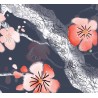 Cloison japonaise bleue foncée - L'arbre de mei en floraison