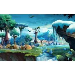 Papier peint personnalisé tapisserie numérique paysage pour enfant au début du printemps