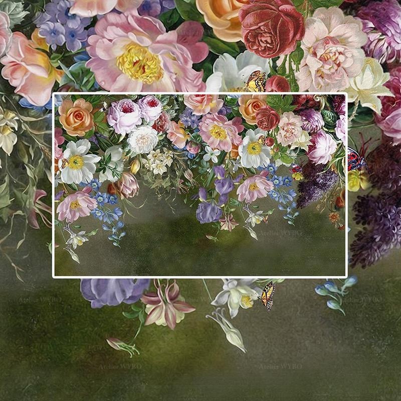 Grande Tapisserie Murale Vintage – Fleurs, Oiseau Et Arbre – Tissu Rétro Déco Salon 235x180 Cm