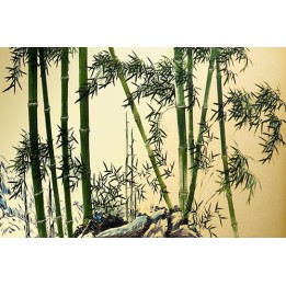 Papier Peint Chinois Vintage Effet Sépia Bambou