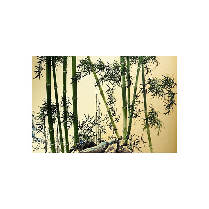 Papier Peint Chinois Vintage Effet Sépia Bambou