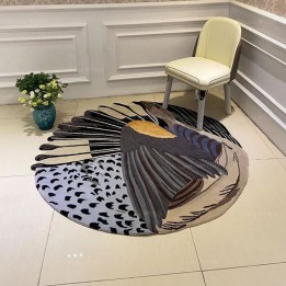 Tapis mural et sol design japonais forme ronde irrégulière - Les ailes d'oiseau