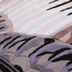 Tapis mural et sol design japonais forme ronde irrégulière - Les ailes d'oiseau